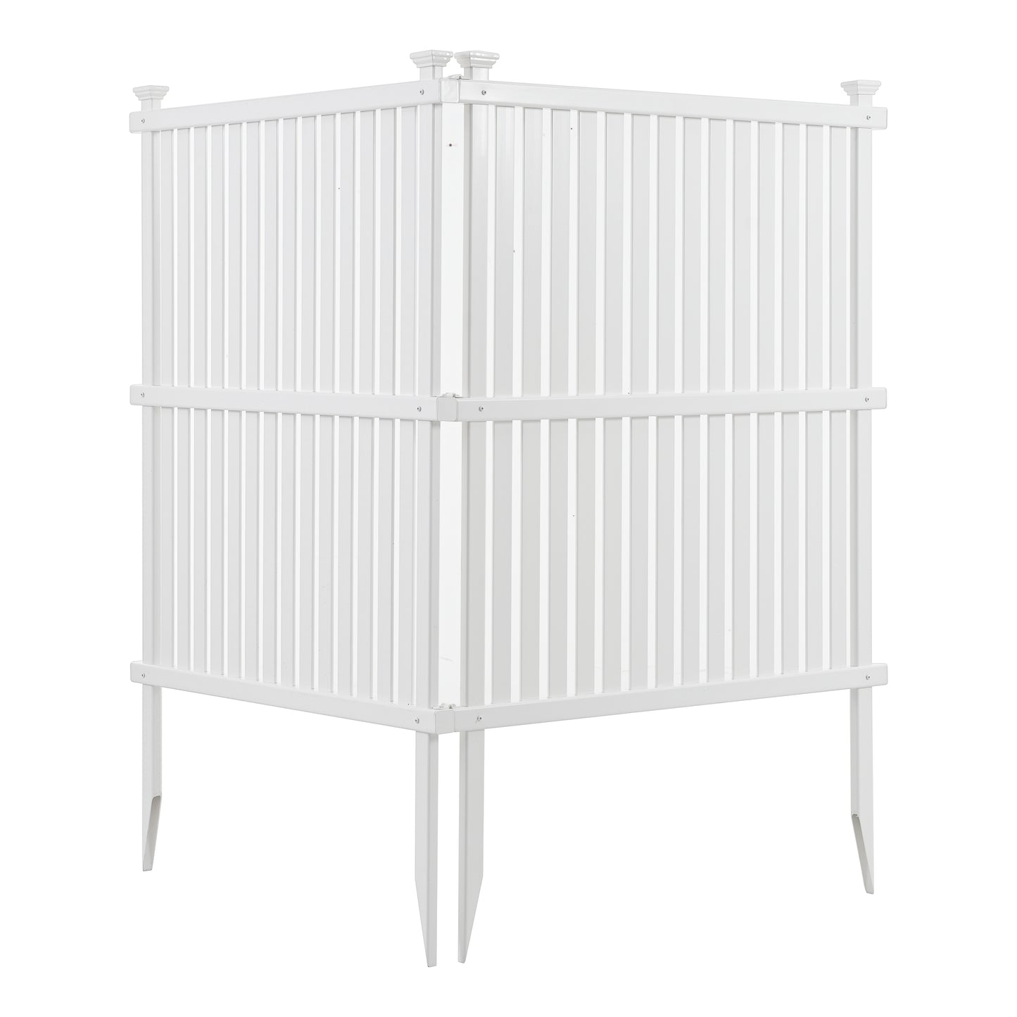 Privacy Screen Panels Kit Air Conditioner Trash Can Enclosure Vinyl white color